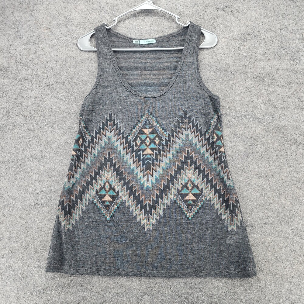 Maurices Tank Top Womens Large Gray Southwest Sleeveless